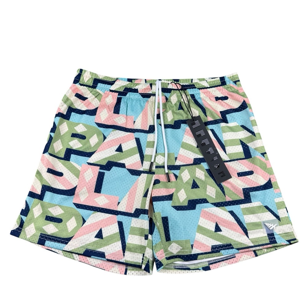 Paper Planes Pink 700030 Planes Athletic Drawstring Mens Shorts Size Large NWT